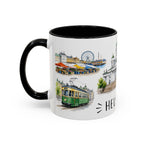 Helsinki Illustrated Travel Mug | City Souvenir Accent Coffee Mug | 11oz 15oz Ceramic Cup