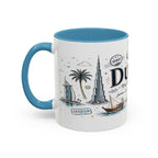 Dubai Coffee Mug | UAE Souvenir Travel Gift | Accent Color Ceramic 11oz 15oz