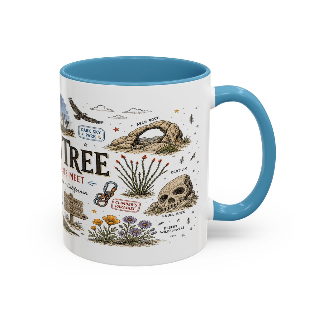 Joshua Tree Coffee Mug | National Park Desert Camping Gift | Accent Color Ceramic 11oz 15oz