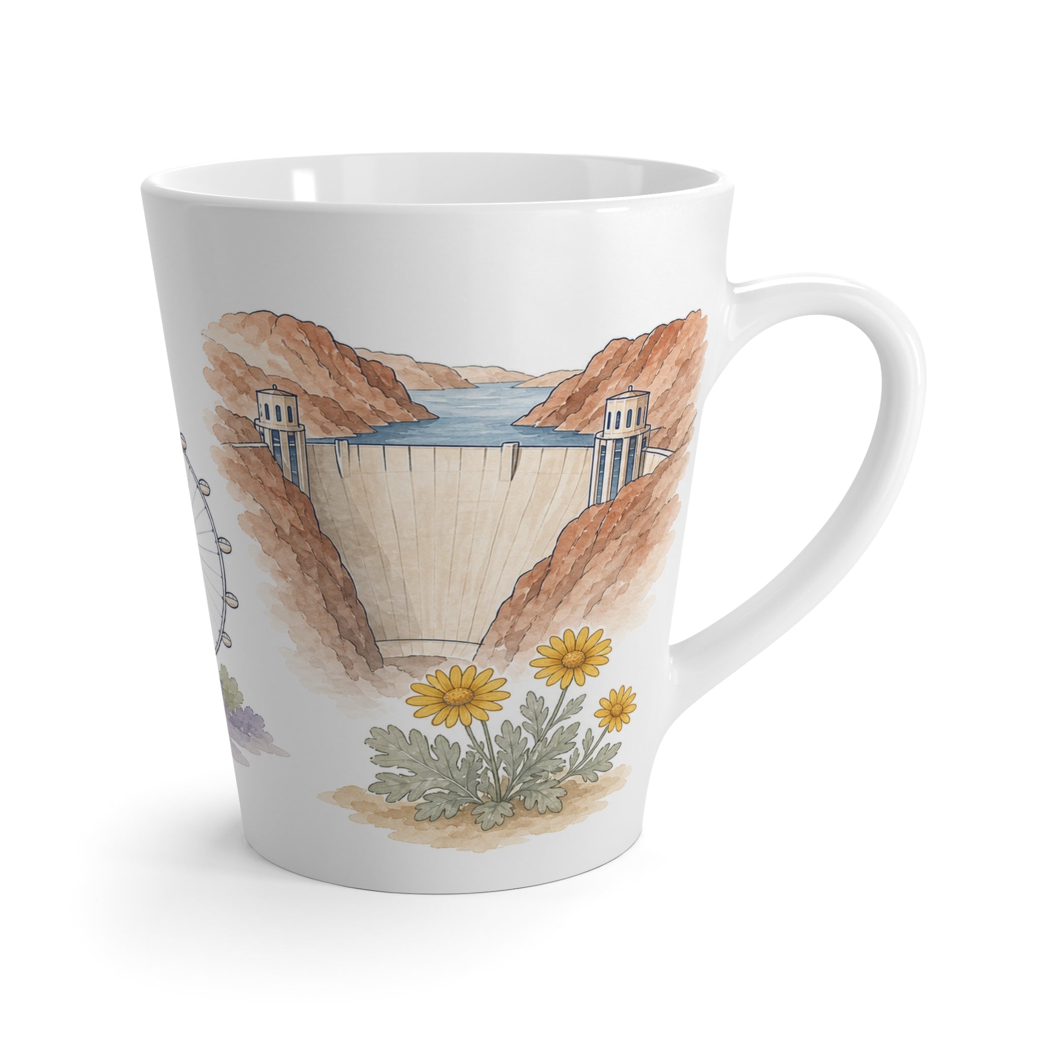 Las Vegas Latte Mug | Watercolor City Travel Mug | 12 oz Ceramic Souvenir Gift