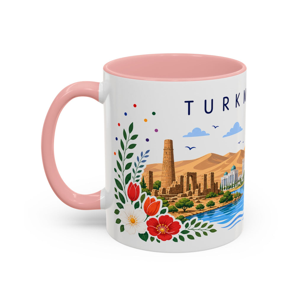 Turkmenistan Coffee Mug | Travel Souvenir Accent Mug | Place Gift Ceramic Cup 11oz 15oz