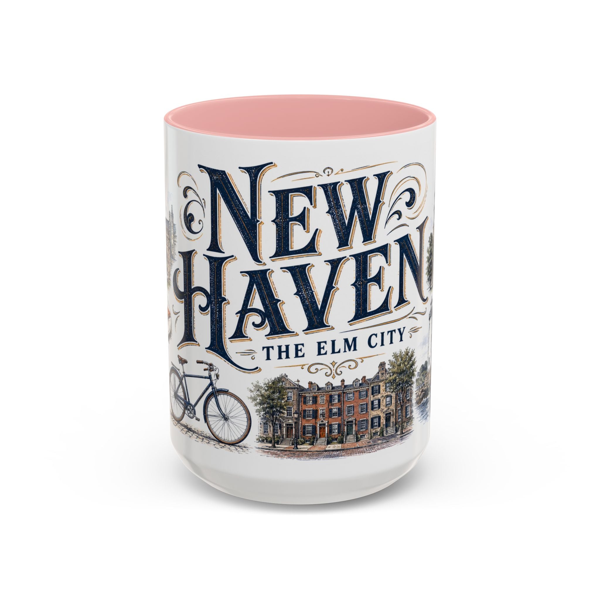 New Haven Coffee Mug | United States Travel Souvenir | Vintage Illustrated City Gift | 11 oz 15 oz Accent Mug