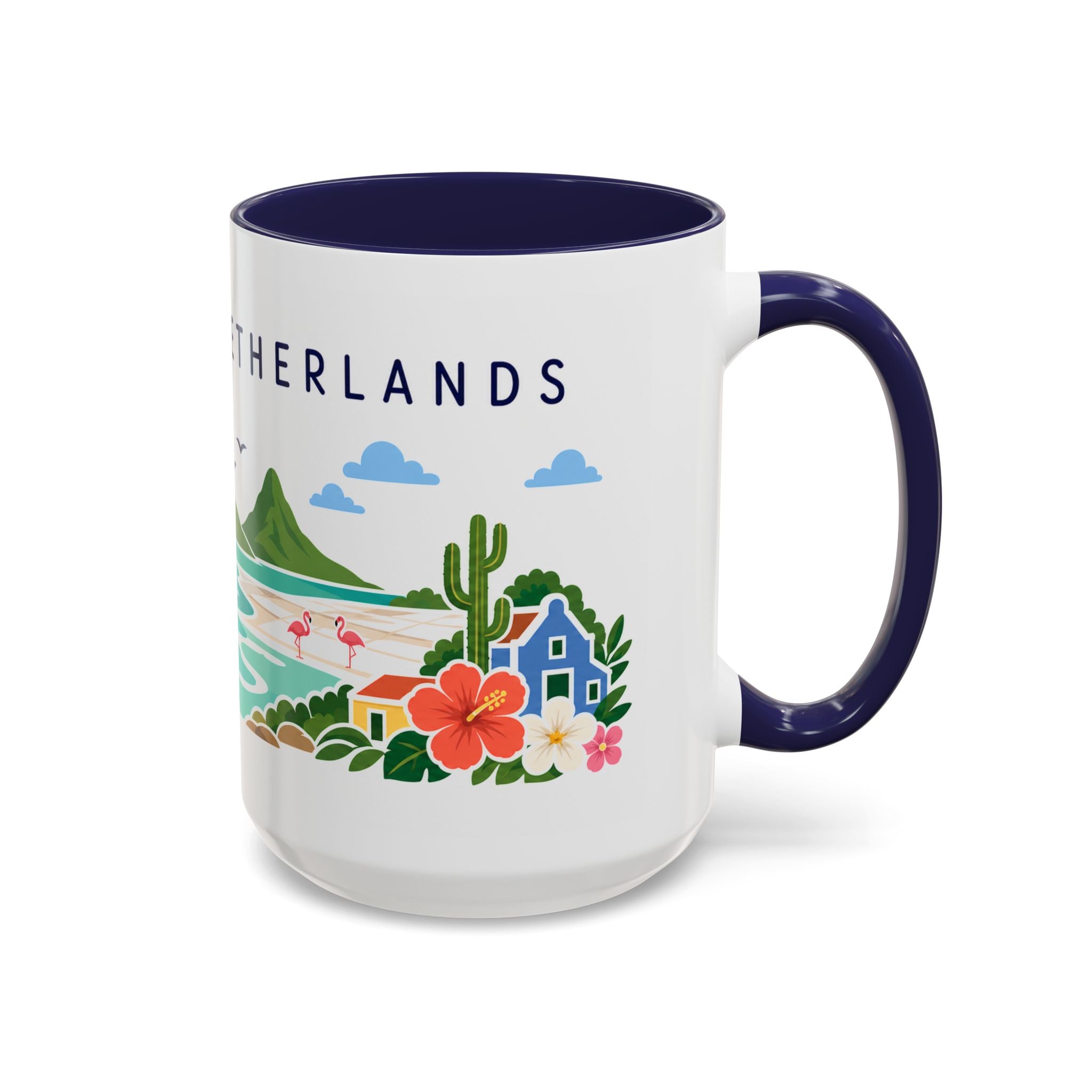 Caribbean Netherlands Coffee Mug | Travel Souvenir Accent Mug | Country Gift Ceramic Cup 11oz 15oz