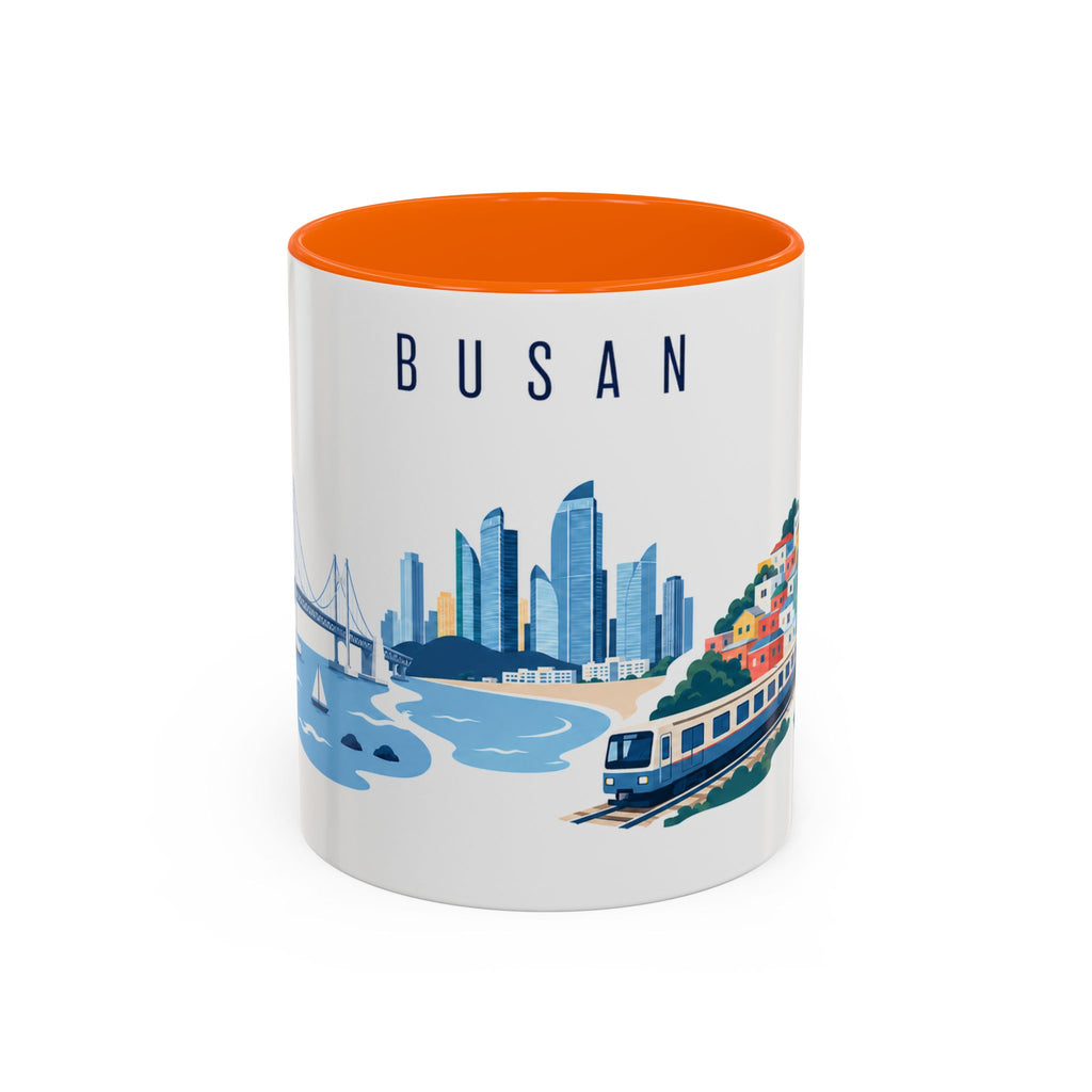 Busan Coffee Mug | South Korea Travel Souvenir | Porcelain Decal City Gift | 11oz 15oz Accent Mug