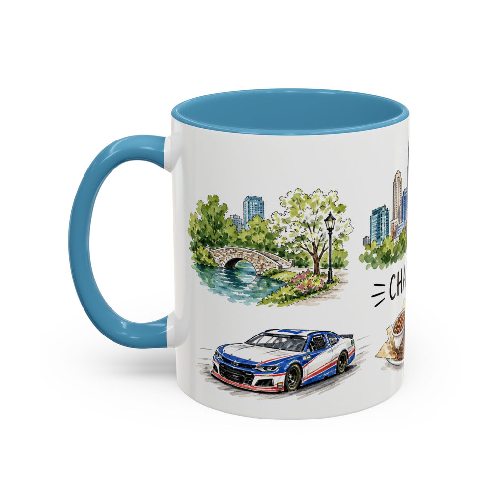 Charlotte Illustrated Travel Mug | City Souvenir Accent Coffee Mug | 11oz 15oz Ceramic Cup