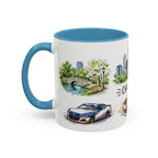 Charlotte Illustrated Travel Mug | City Souvenir Accent Coffee Mug | 11oz 15oz Ceramic Cup