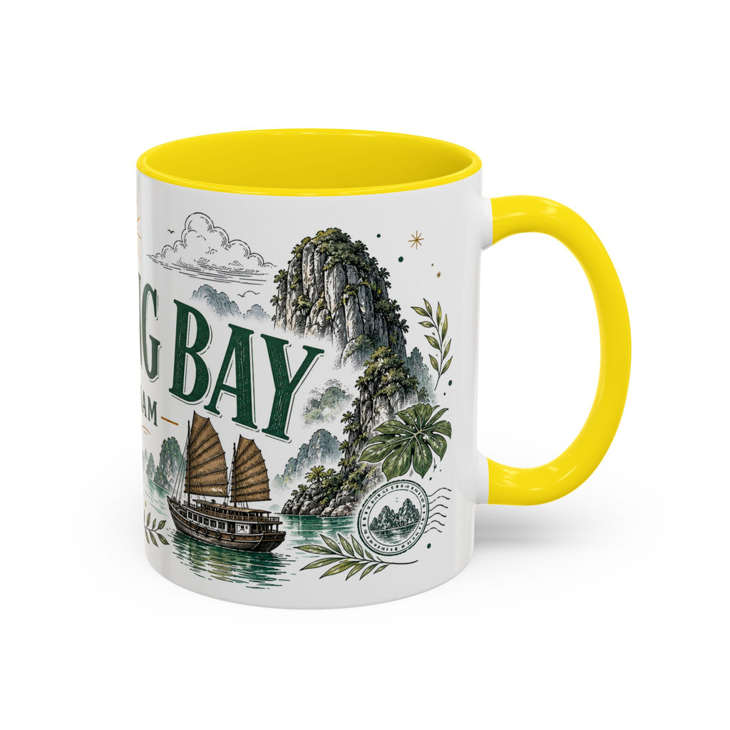 Ha Long Bay Coffee Mug | Travel Destination Souvenir Gift | Accent Color Ceramic 11oz 15oz