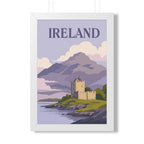 Ireland Castle Ireland Framed Poster | Vintage Travel Wall Art | Black Walnut White Frame | 16x24 20x30