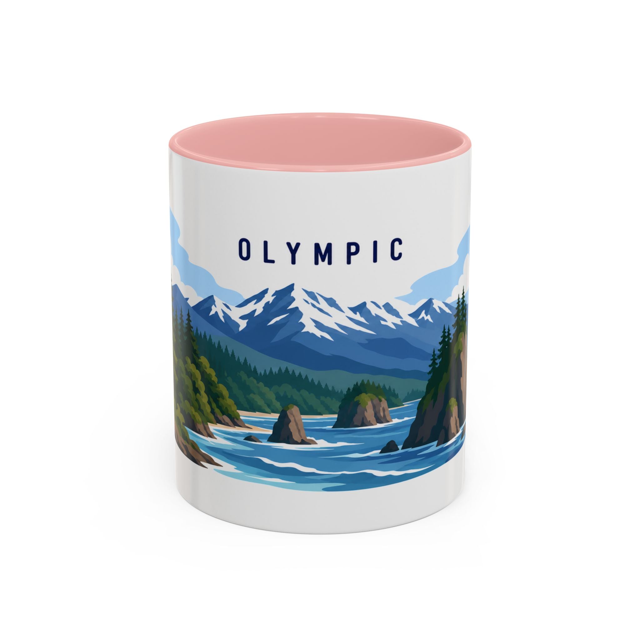 Olympic National Park Coffee Mug | Solid Color Block Park Souvenir | 11oz 15oz Accent Mug