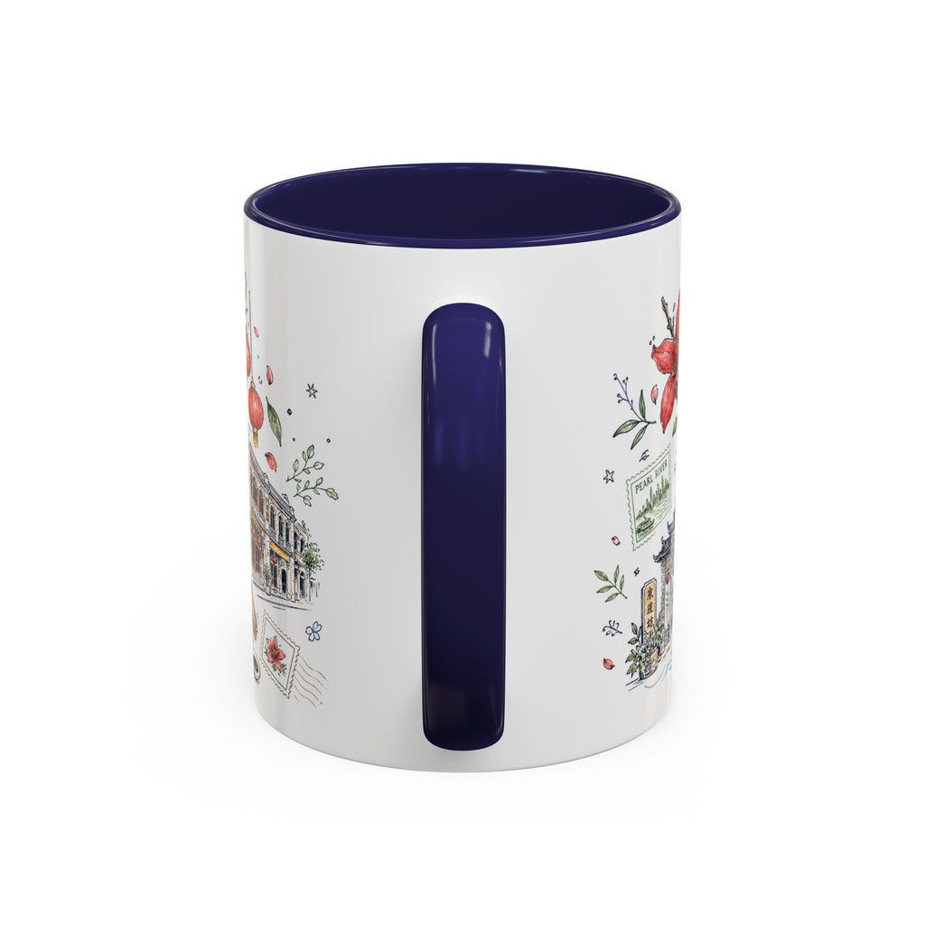 Guangzhou Coffee Mug | China Souvenir Travel Gift | Accent Color Ceramic 11oz 15oz