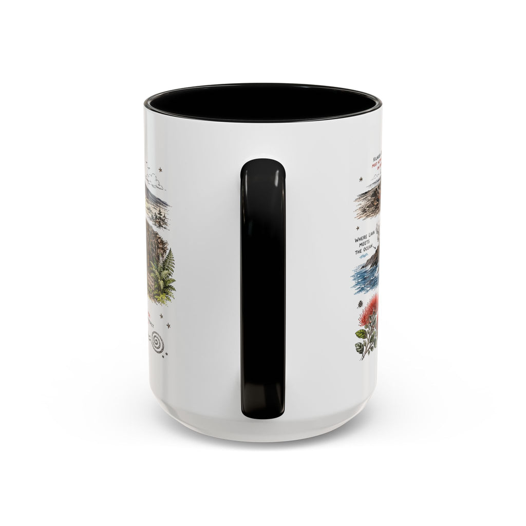 Hawaii Volcanoes National Park Coffee Mug | Hawaii Big Island Lava Volcano Gift | Accent Color Ceramic 11oz 15oz