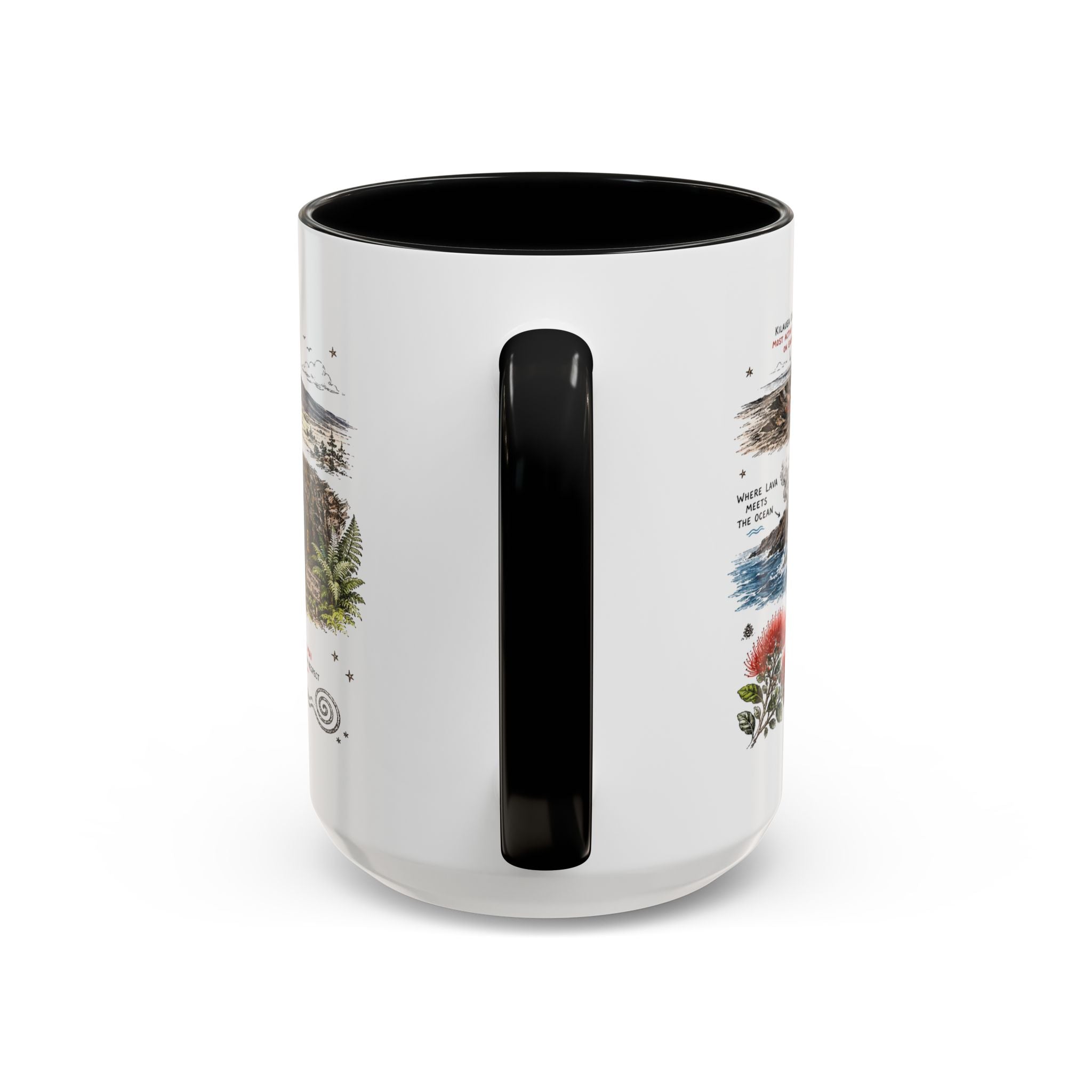 Hawaii Volcanoes National Park Coffee Mug | Hawaii Big Island Lava Volcano Gift | Accent Color Ceramic 11oz 15oz