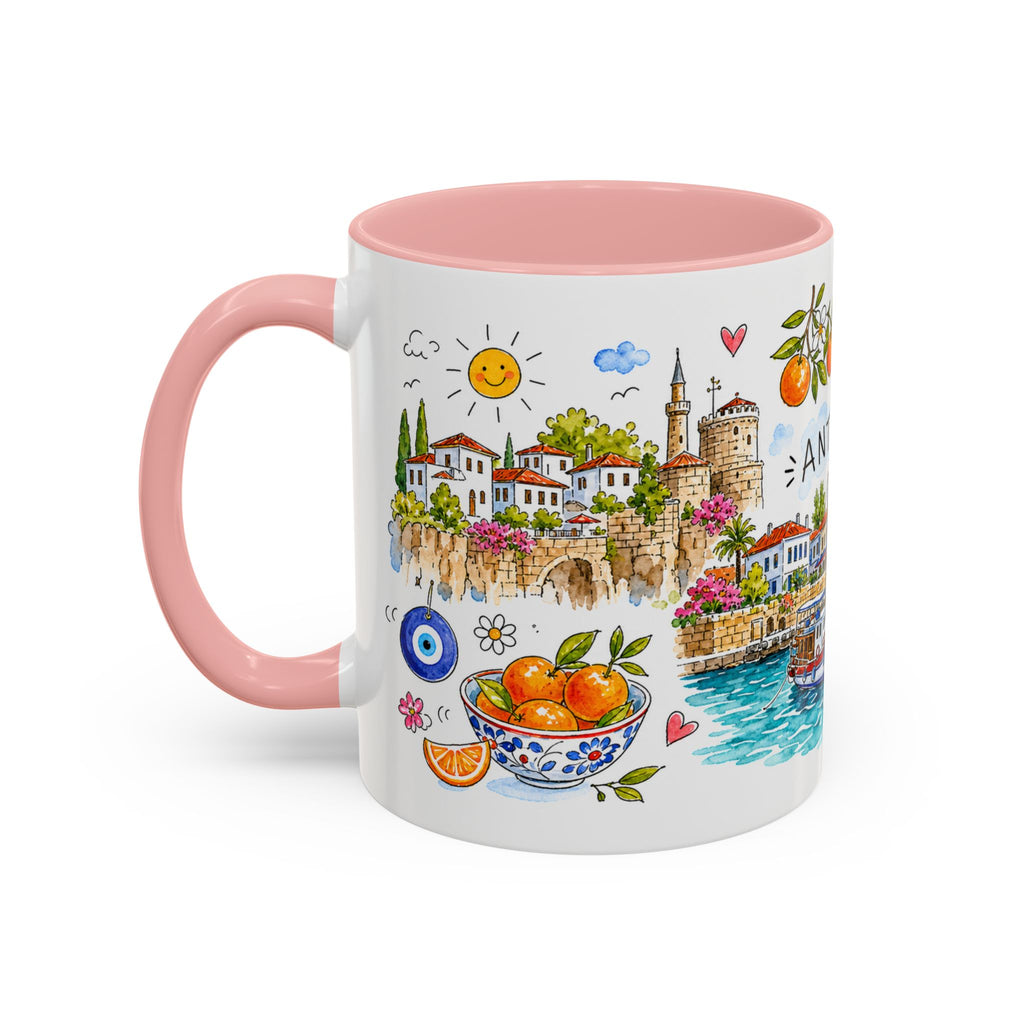 Antalya Travel Mug | European City Souvenir Accent Coffee Mug | 11oz 15oz Ceramic Cup
