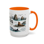 Kenai Fjords National Park Coffee Mug | Alaska Coastal Wildlife Hiking Gift | Accent Color Ceramic 11oz 15oz