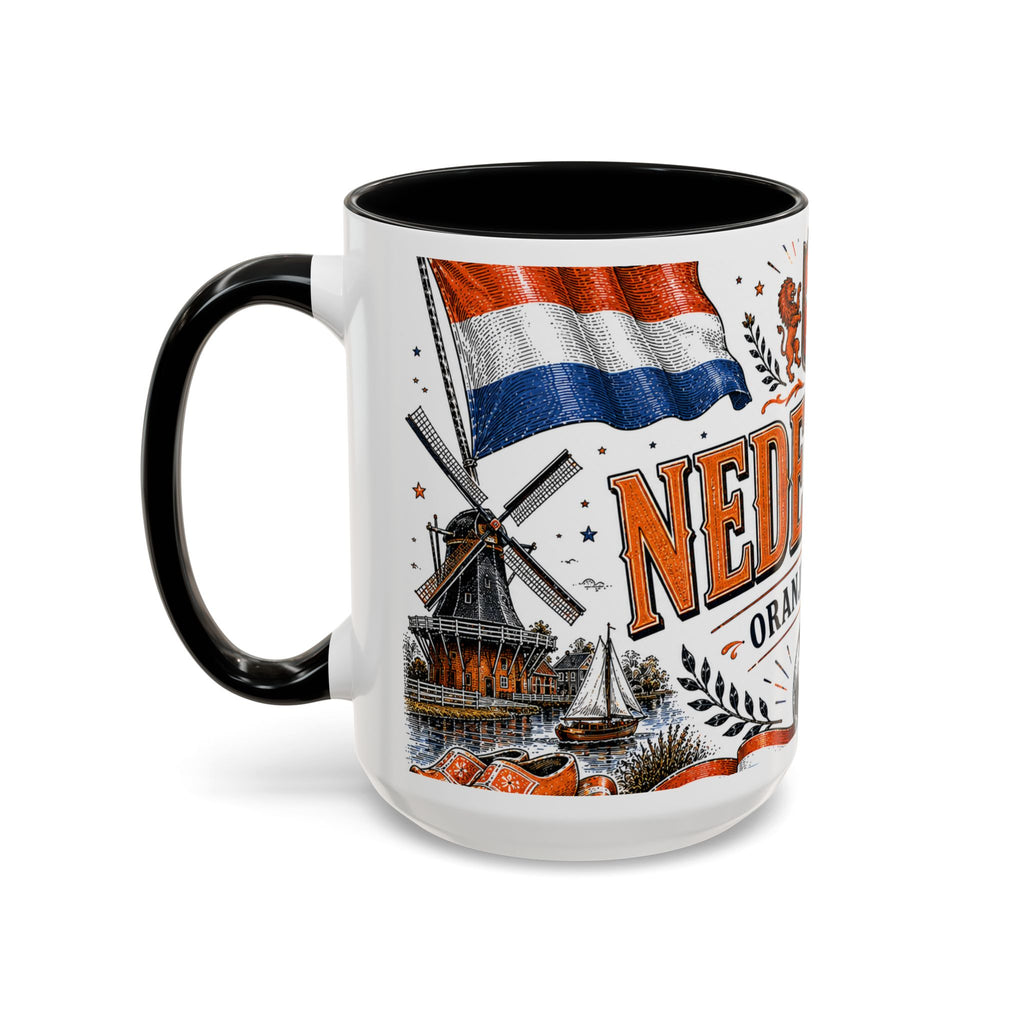 Netherlands Soccer Coffee Mug | World Cup Fan Gift | Accent Color Ceramic 11oz 15oz Match Day Cup