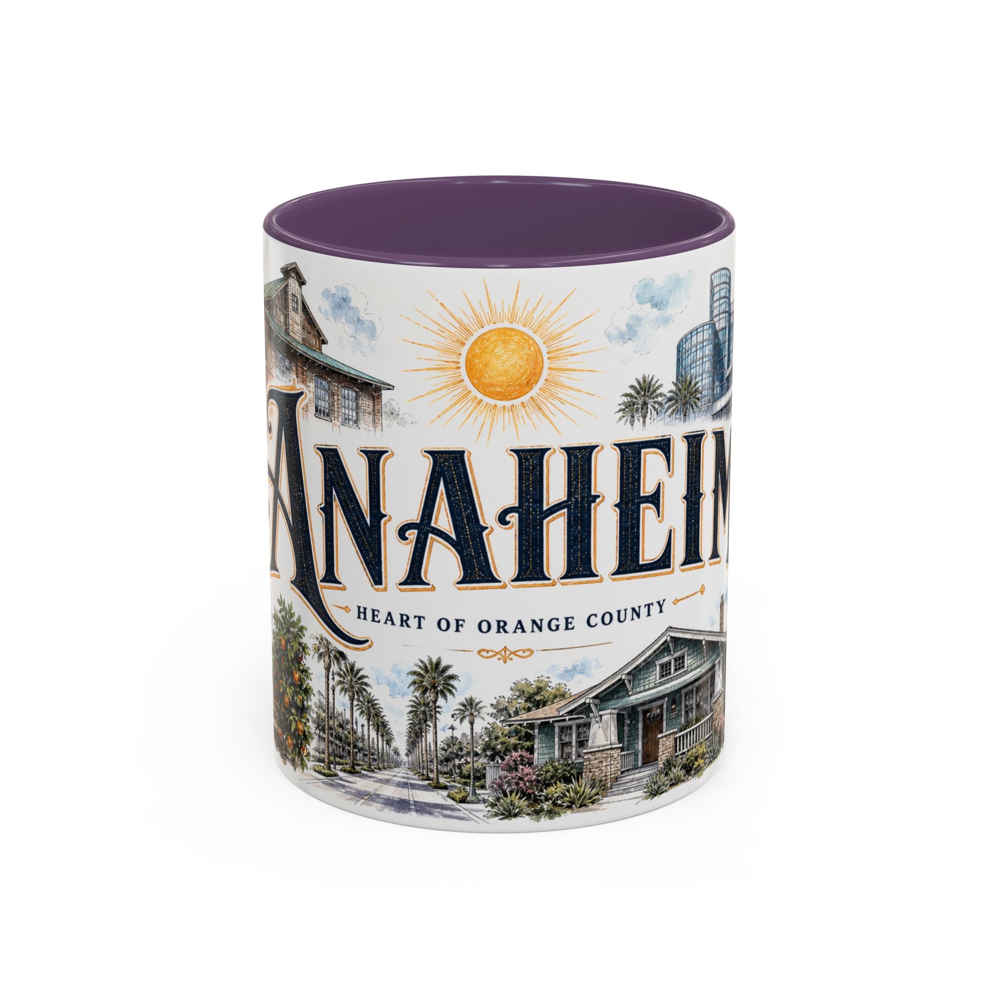 Anaheim Coffee Mug | United States Travel Souvenir | Vintage Illustrated City Gift | 11 oz 15 oz Accent Mug
