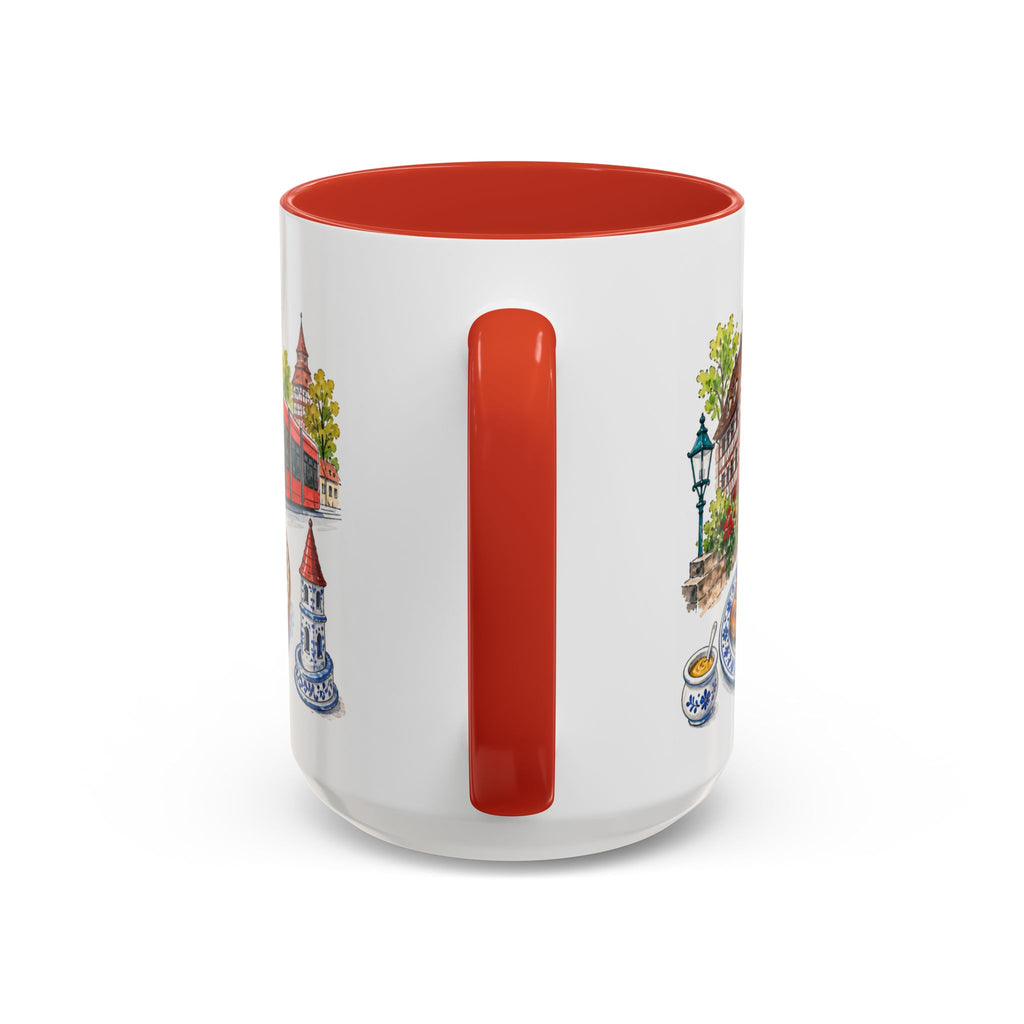 Nuremberg Illustrated Travel Mug | City Souvenir Accent Coffee Mug | 11oz 15oz Ceramic Cup