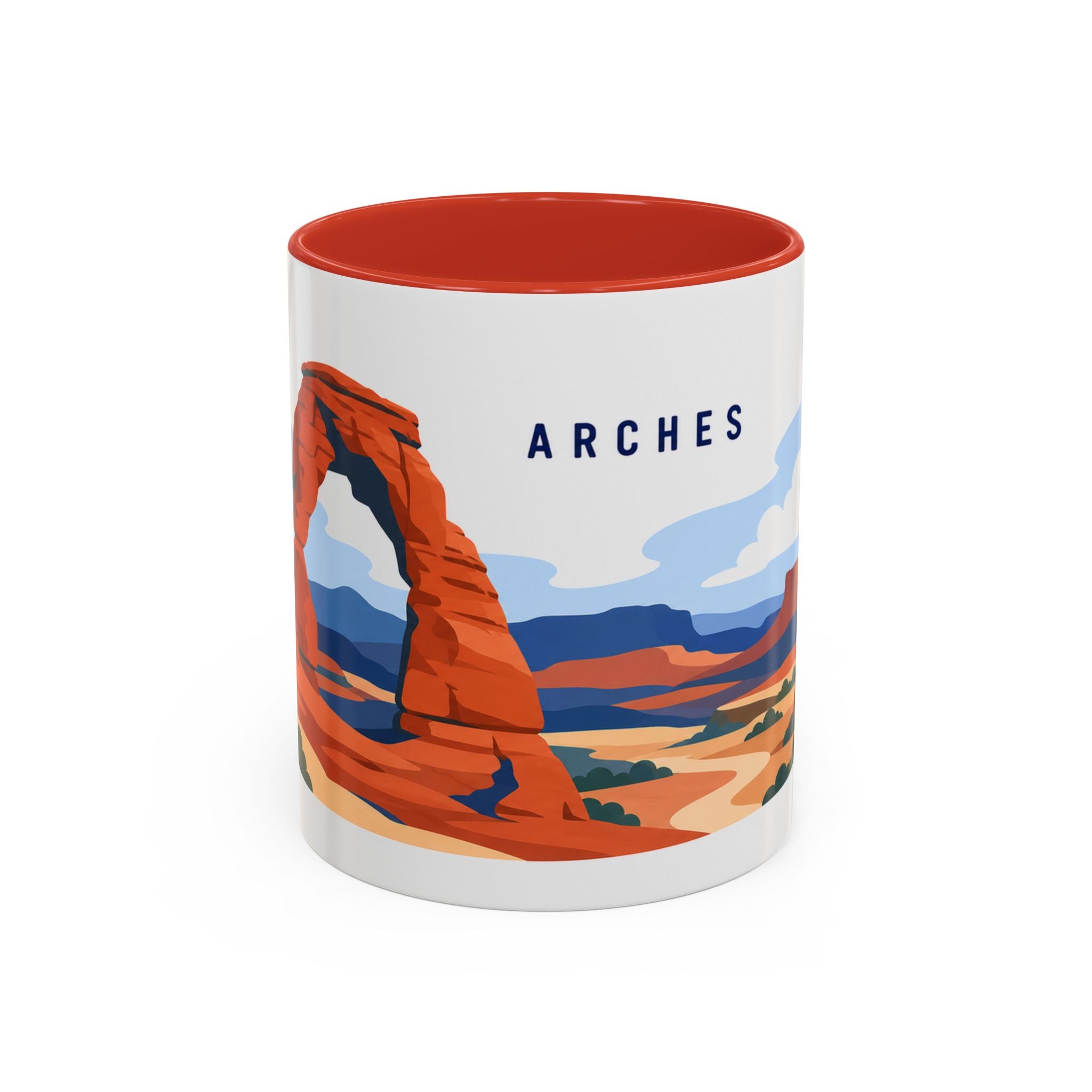 Arches National Park Coffee Mug | Solid Color Block Park Souvenir | 11oz 15oz Accent Mug