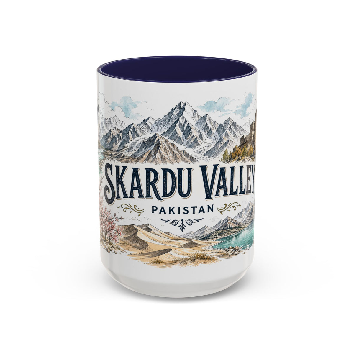 Skardu Valley Mug, Pakistan Travel Souvenir, Bucket List Gift, Accent Ceramic Coffee Mug 11oz 15oz