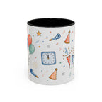 New Year Party Mug | Balloon Popper Watercolor Celebration Gift | Accent Cup 11oz 15oz
