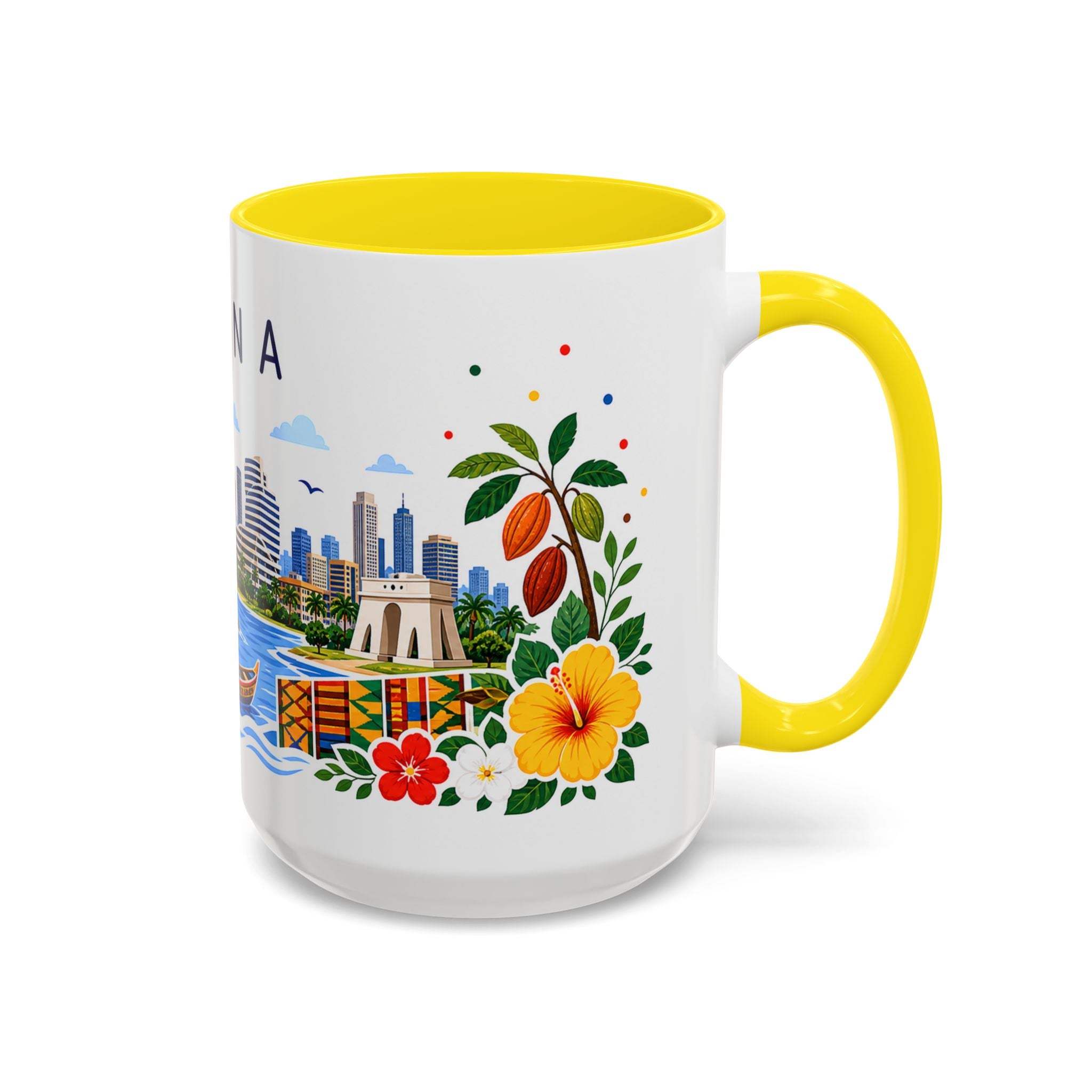 Ghana Coffee Mug | Travel Souvenir Accent Mug | Place Gift Ceramic Cup 11oz 15oz