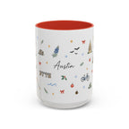 Austin Christmas Mug | Watercolor Travel Souvenir | Holiday Gift | Accent Ceramic Coffee Cup 11oz 15oz