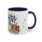 Retirement Plan Coffee And Adventures Mug | Travel Retirement Gift | Accent Color Ceramic 11oz 15oz