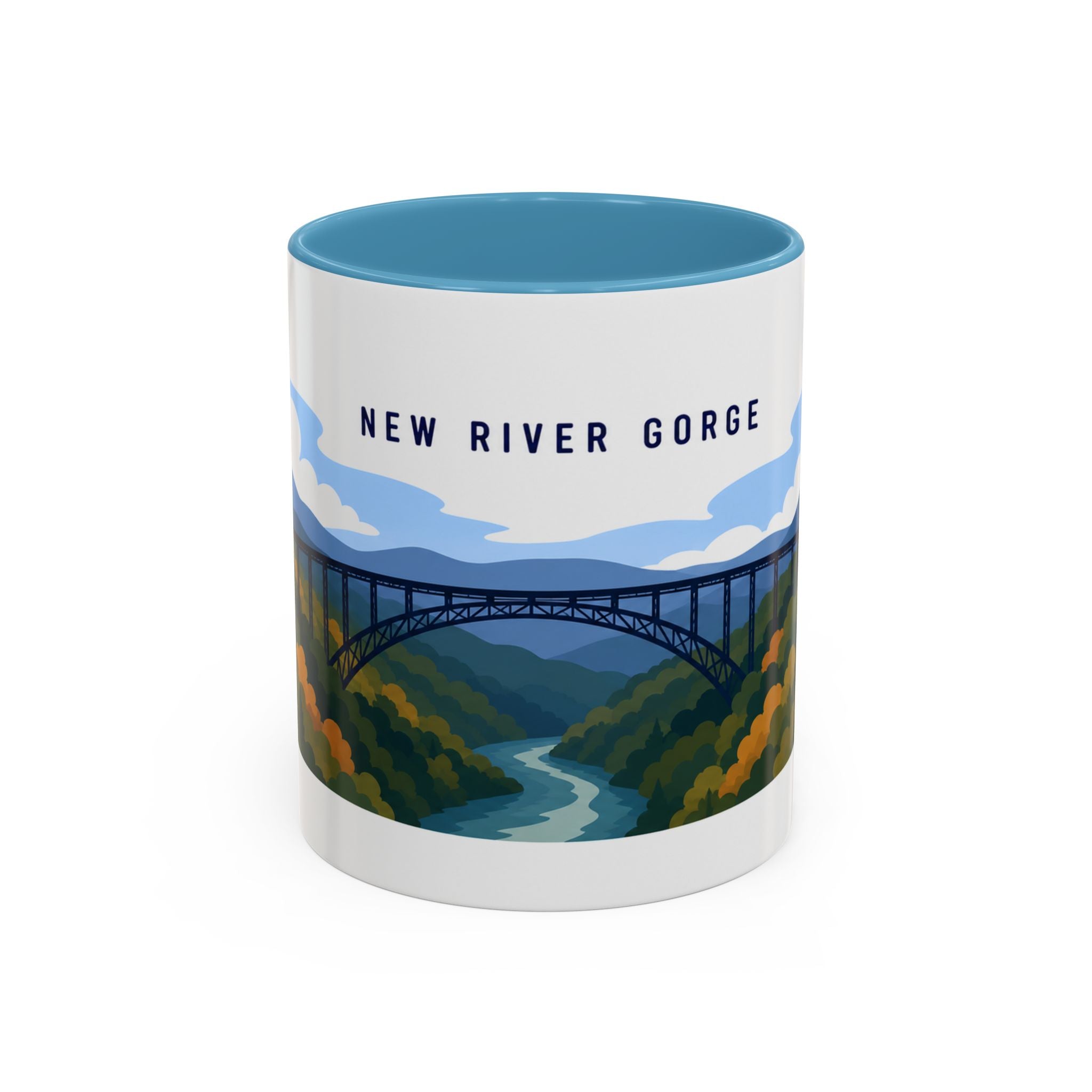 New River Gorge National Park and Preserve Coffee Mug | Solid Color Block Park Souvenir | 11oz 15oz Accent Mug