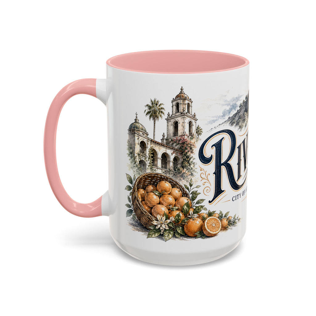 Riverside Coffee Mug | United States Travel Souvenir | Vintage Illustrated City Gift | 11 oz 15 oz Accent Mug