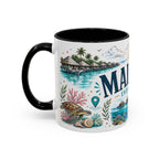 Maldives Coffee Mug | Travel Destination Souvenir Gift | Accent Color Ceramic 11oz 15oz