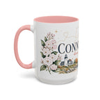 Connecticut State Map Mug | Botanical Accent Coffee Cup (11oz 15oz)