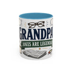 Grandpa's Jokes Are Legendary Coffee Mug | Funny Gift From Grandkids | Accent Ceramic 11oz 15oz
