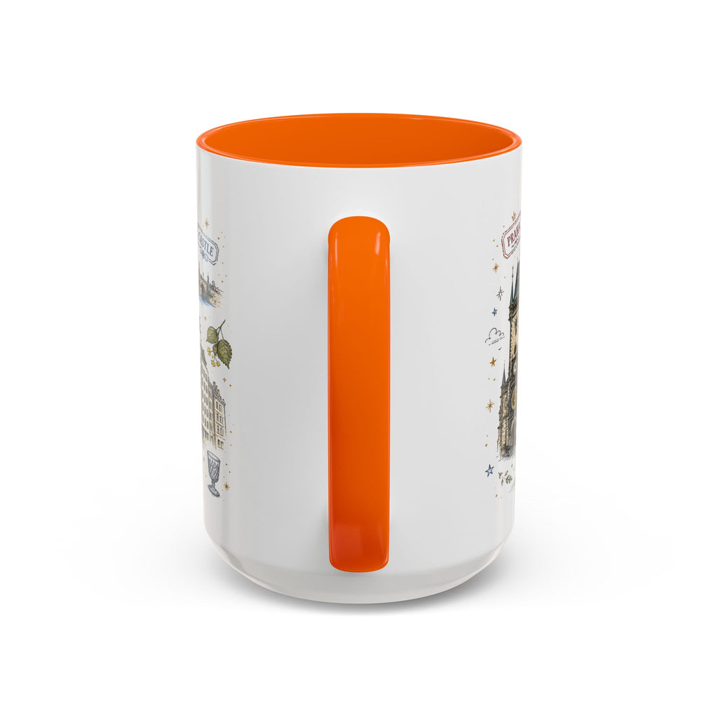 Prague Coffee Mug | Czech Republic Souvenir Travel Gift | Accent Color Ceramic 11oz 15oz