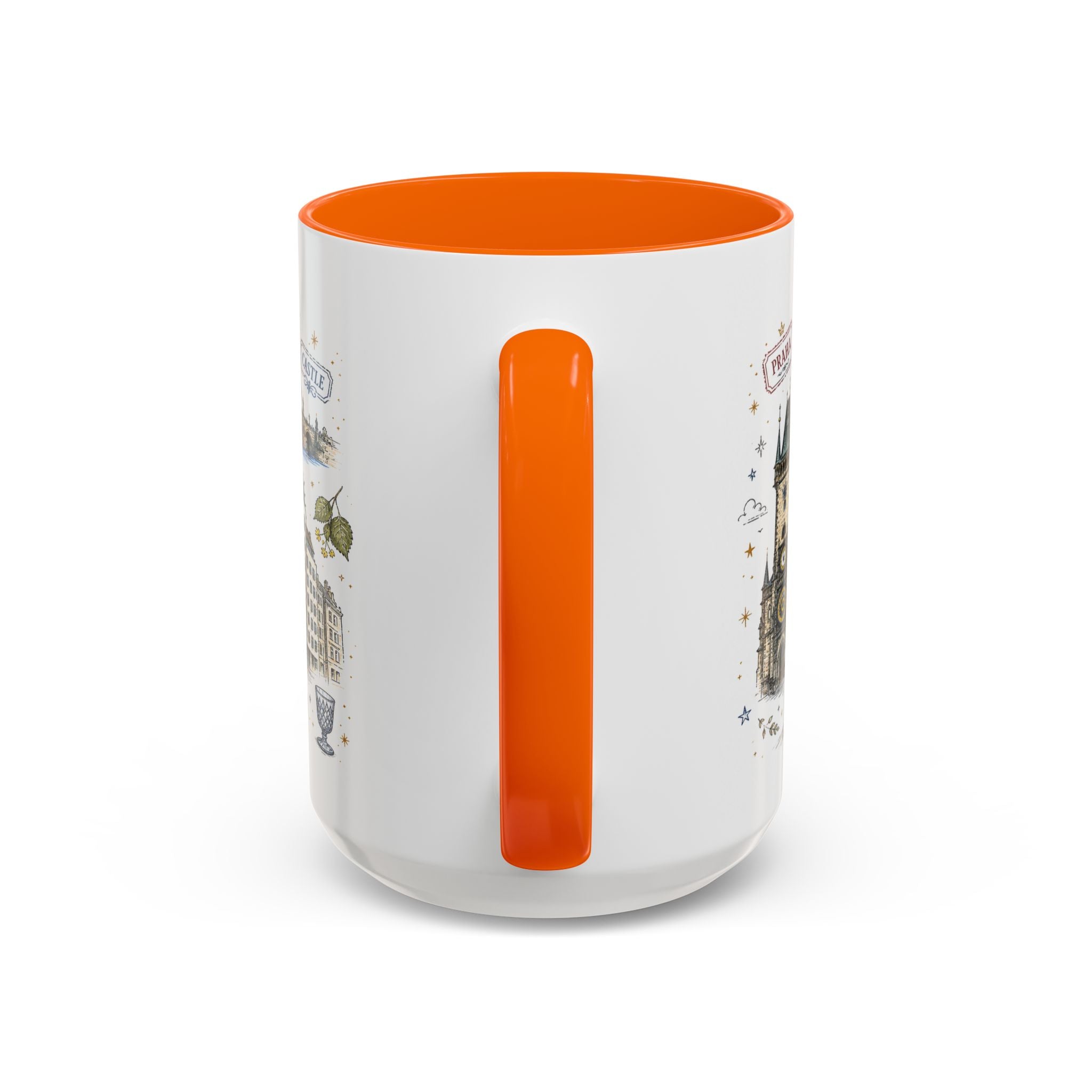 Prague Coffee Mug | Czech Republic Souvenir Travel Gift | Accent Color Ceramic 11oz 15oz
