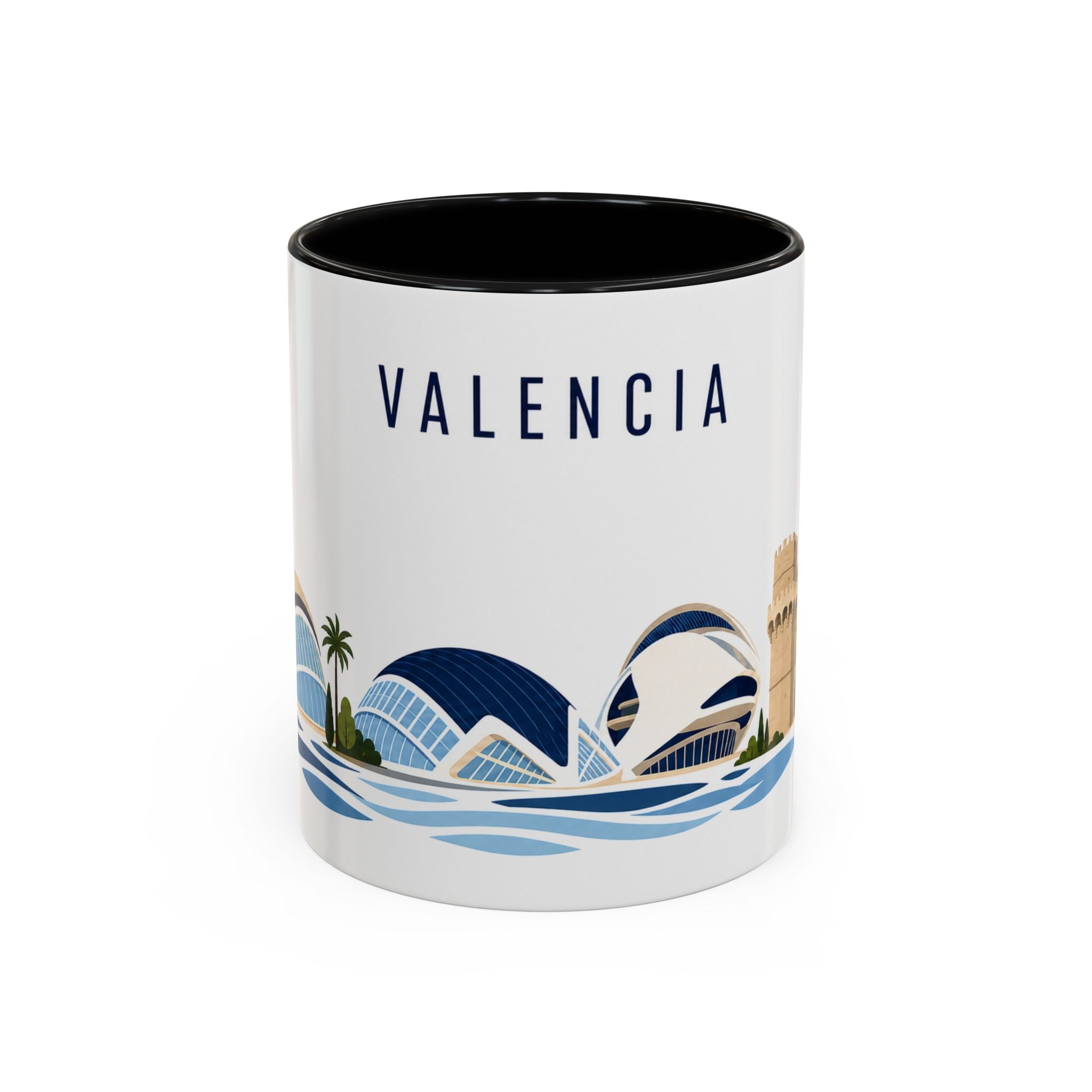 Valencia Coffee Mug | Spain Travel Souvenir | Porcelain Decal City Gift | 11oz 15oz Accent Mug