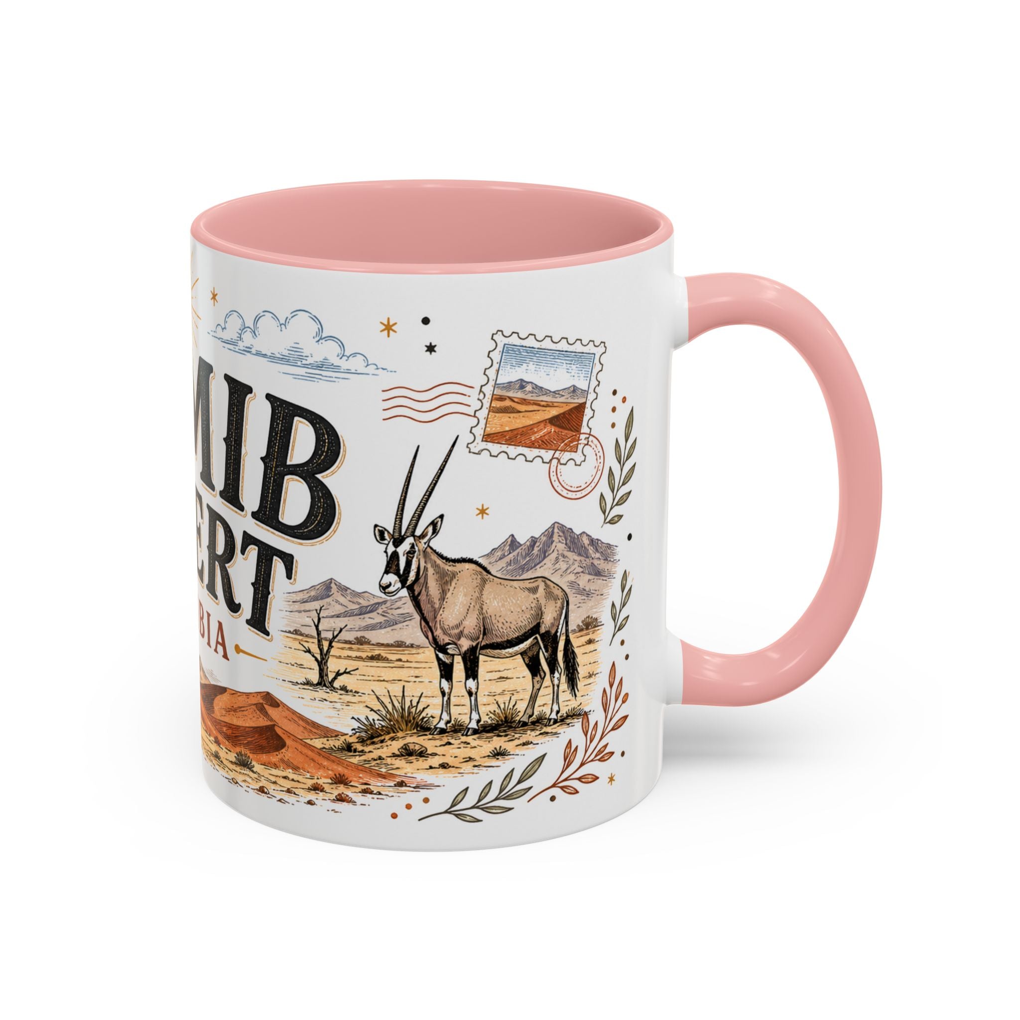 Namib Desert Coffee Mug | Travel Destination Souvenir Gift | Accent Color Ceramic 11oz 15oz