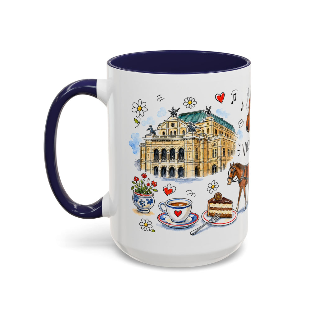 Vienna Travel Mug | European City Souvenir Accent Coffee Mug | 11oz 15oz Ceramic Cup