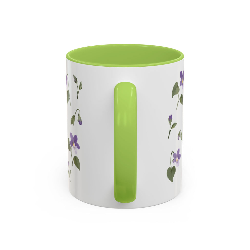 Wisconsin Wood Violet Mug, State Flower Floral Coffee Cup, 11oz Botanical Gift