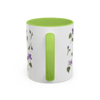 Wisconsin Wood Violet Mug, State Flower Floral Coffee Cup, 11oz Botanical Gift