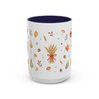 Thanksgiving Mug | Country Harvest Watercolor Gift | Pumpkin Scarecrow Accent Cup 11oz 15oz