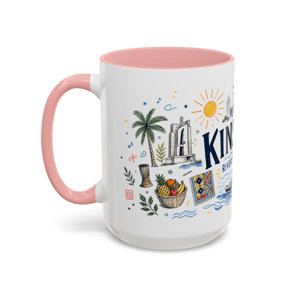Kinshasa Coffee Mug | DR Congo Souvenir Travel Gift | Accent Color Ceramic 11oz 15oz