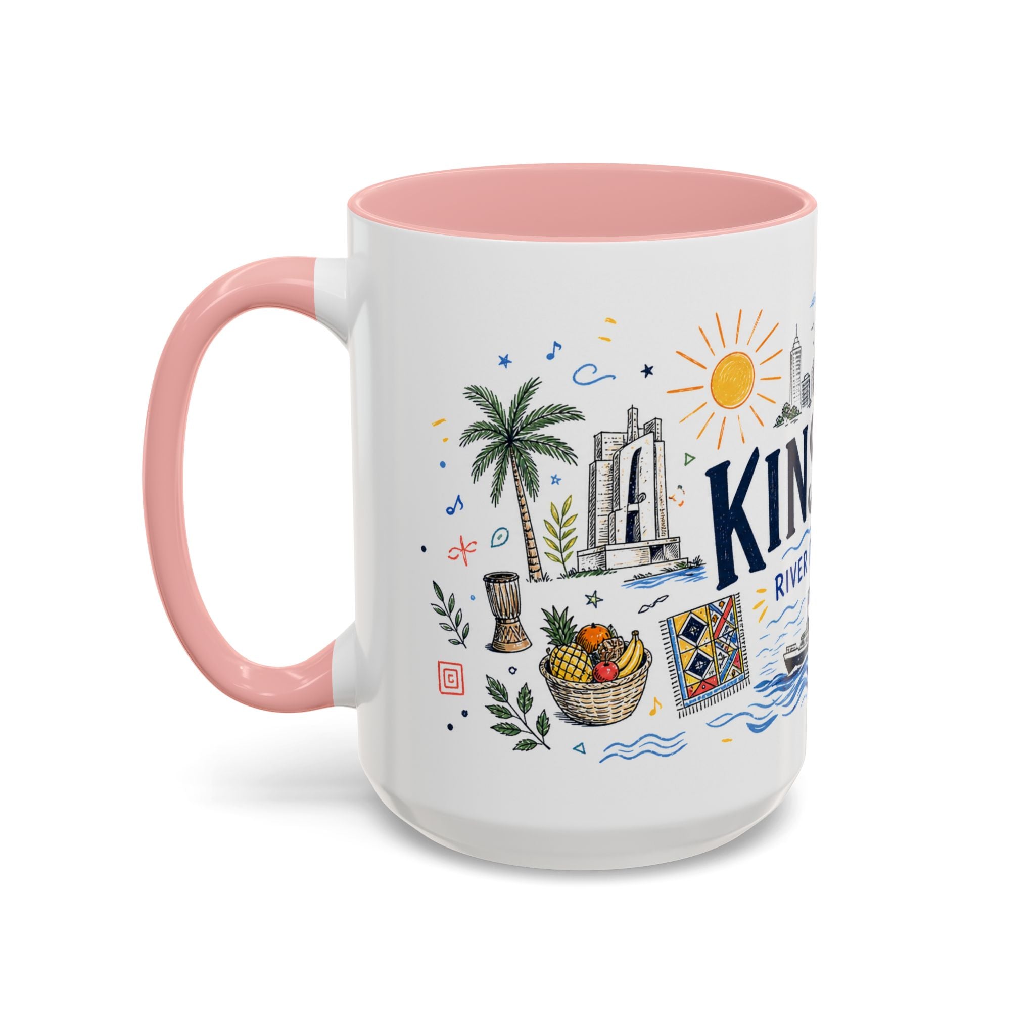 Kinshasa Coffee Mug | DR Congo Souvenir Travel Gift | Accent Color Ceramic 11oz 15oz