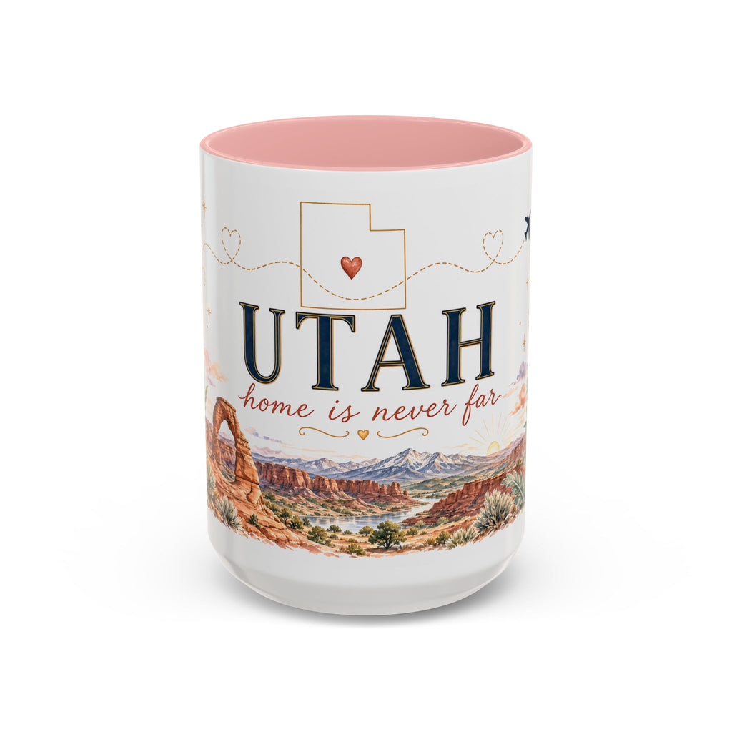 Utah Home State Mug | Moving Away Gift | Long Distance Friendship Coffee Cup | 11oz 15oz Accent Mug