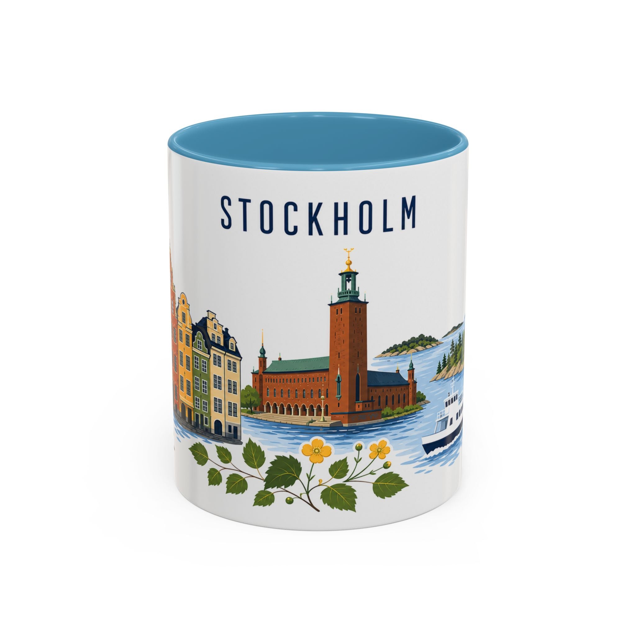 Stockholm Coffee Mug | Sweden Travel Souvenir | Porcelain Decal City Gift | 11oz 15oz Accent Mug