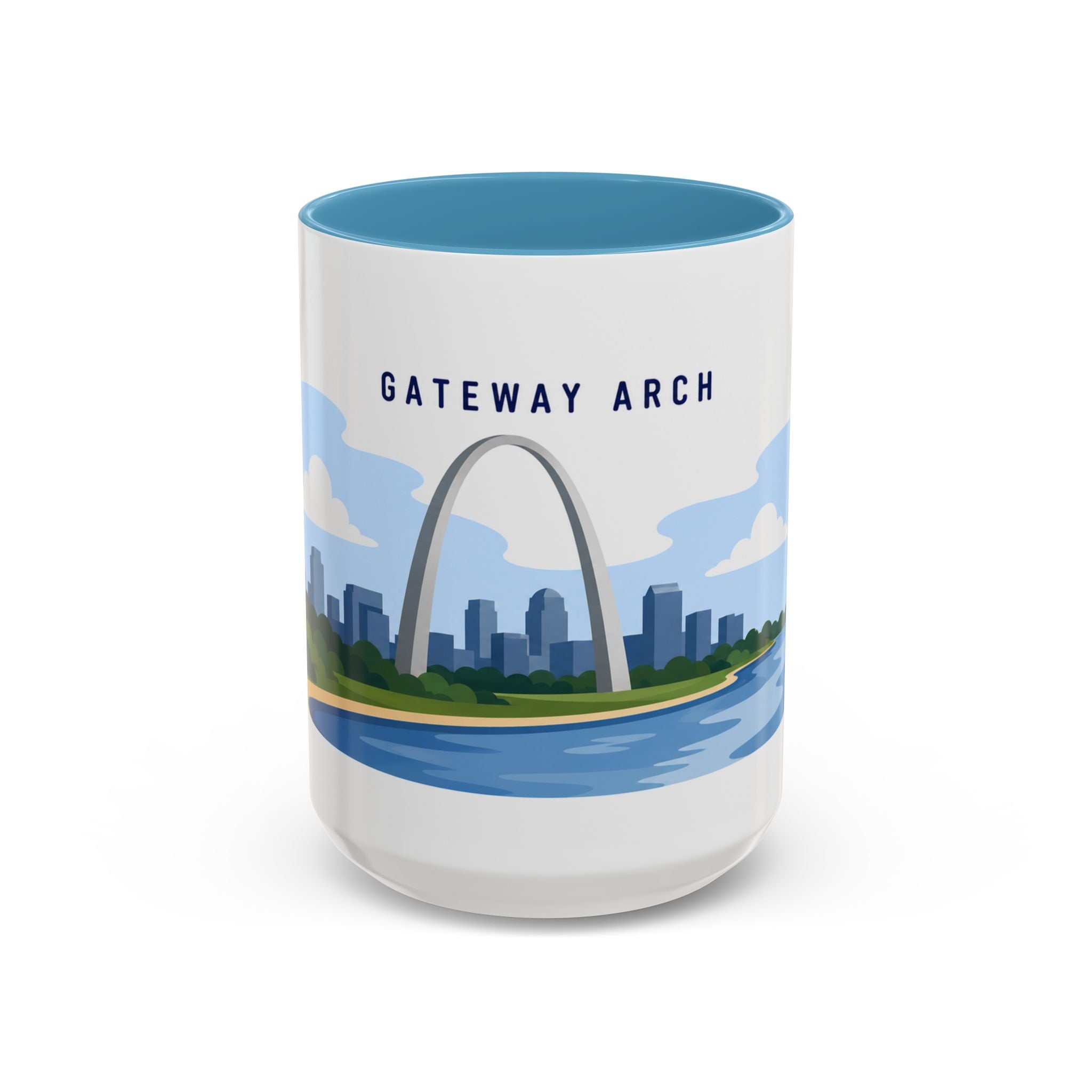 Gateway Arch National Park Coffee Mug | Solid Color Block Park Souvenir | 11oz 15oz Accent Mug