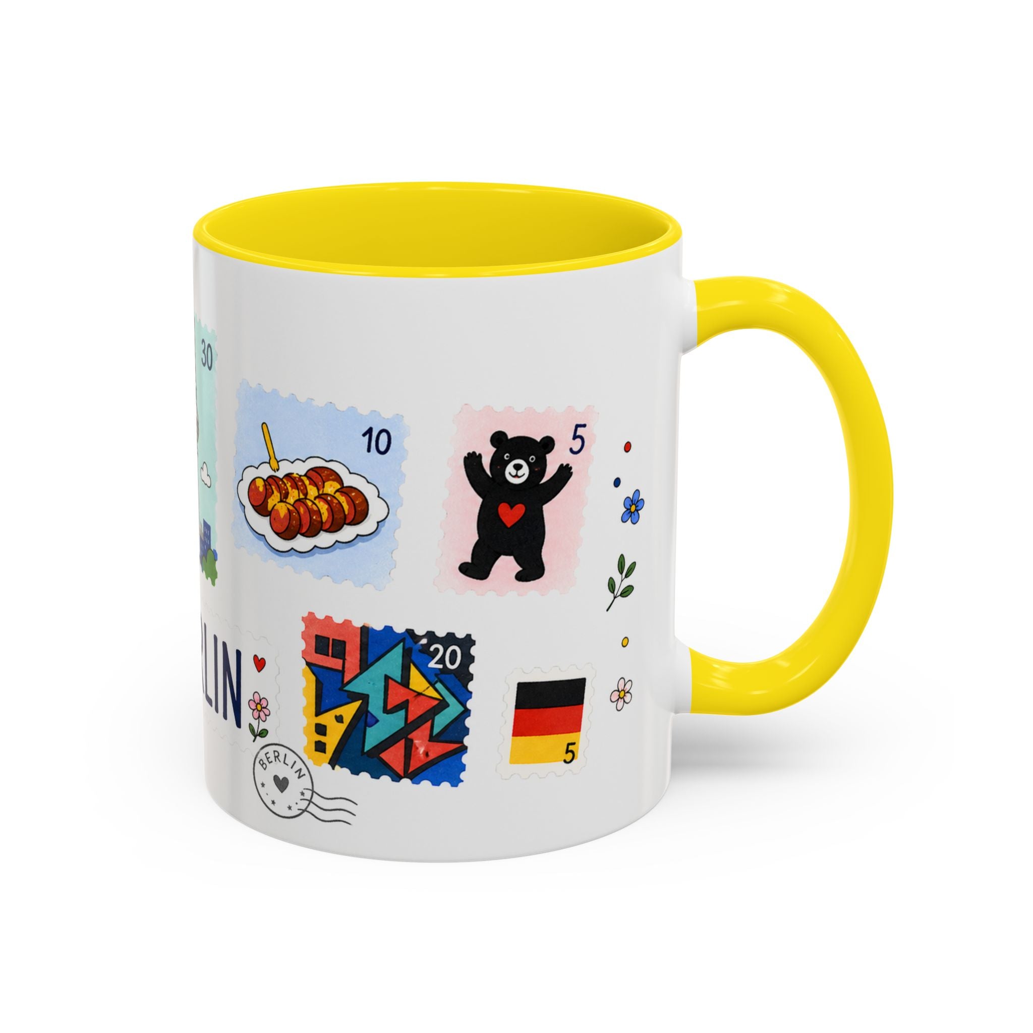 Berlin Coffee Mug | Postage Stamp Collage Mug | Travel Souvenir Accent Cup 11oz 15oz