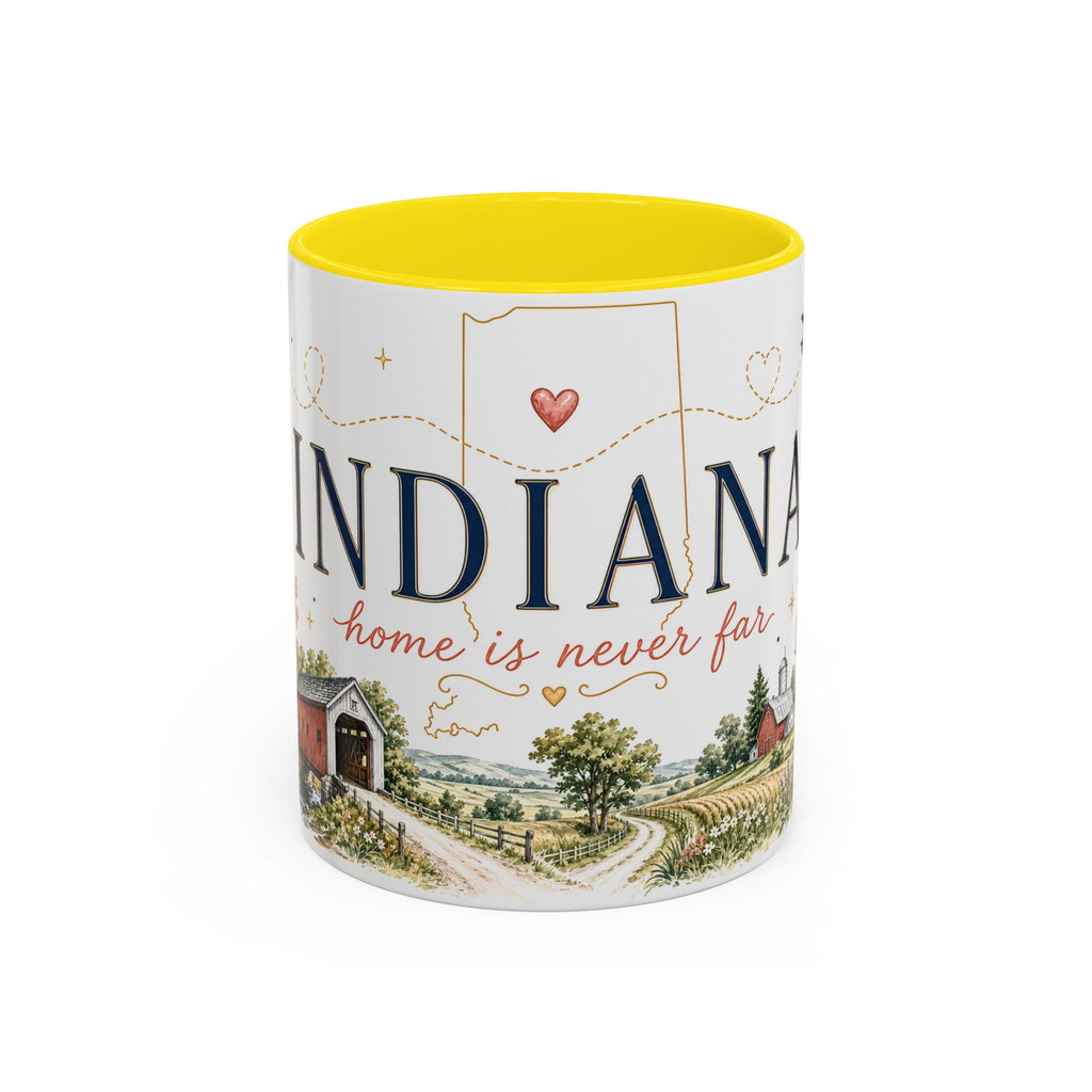 Indiana State Mug | Moving Away, Long Distance Friendship Gift | Botanical Map Accent Cup