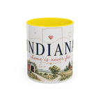 Indiana State Mug | Moving Away, Long Distance Friendship Gift | Botanical Map Accent Cup