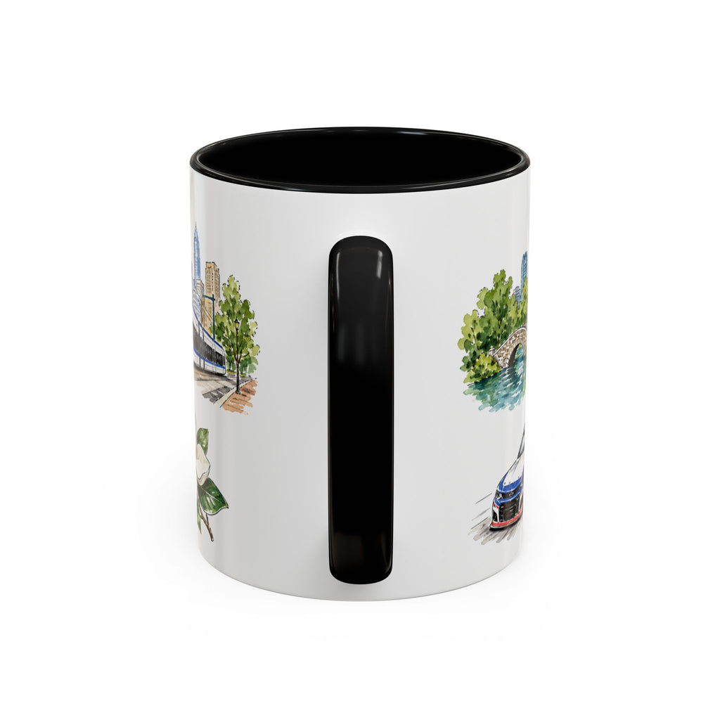 Charlotte Illustrated Travel Mug | City Souvenir Accent Coffee Mug | 11oz 15oz Ceramic Cup