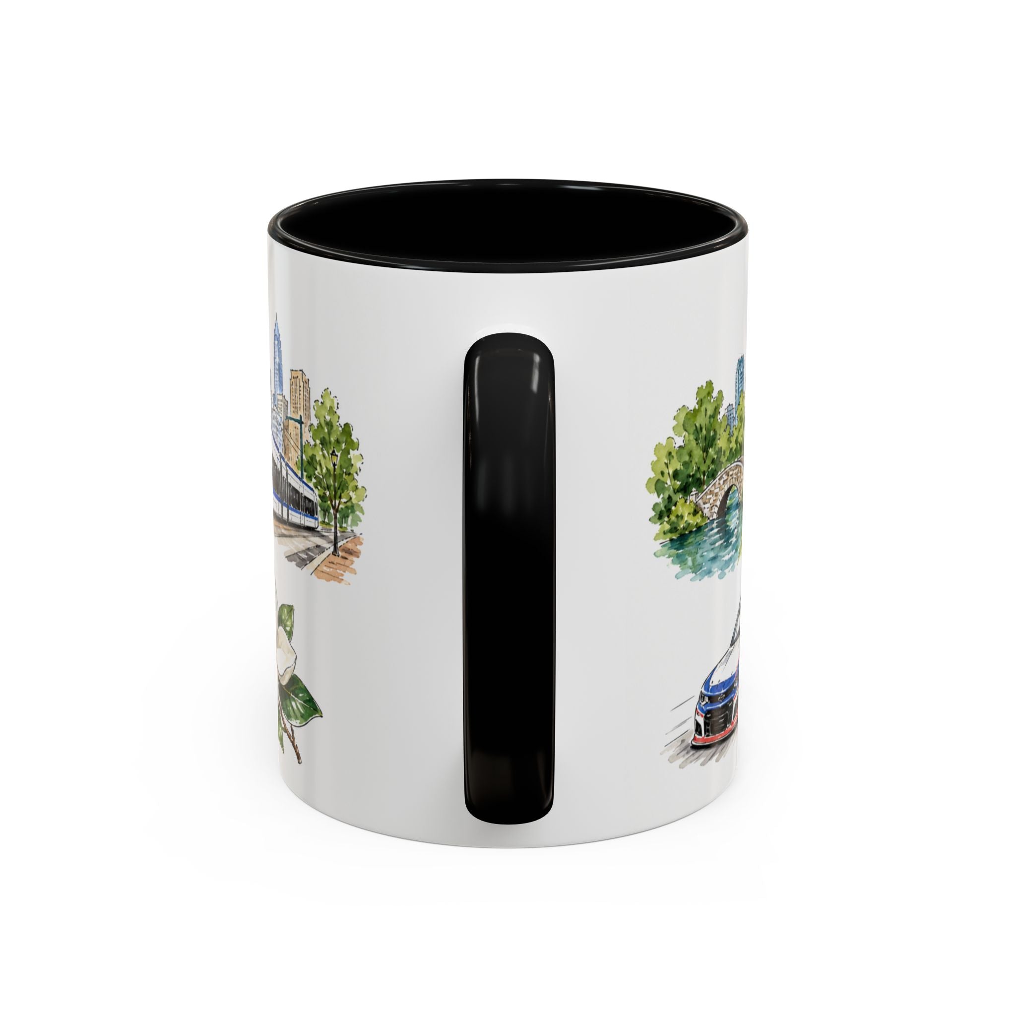 Charlotte Illustrated Travel Mug | City Souvenir Accent Coffee Mug | 11oz 15oz Ceramic Cup